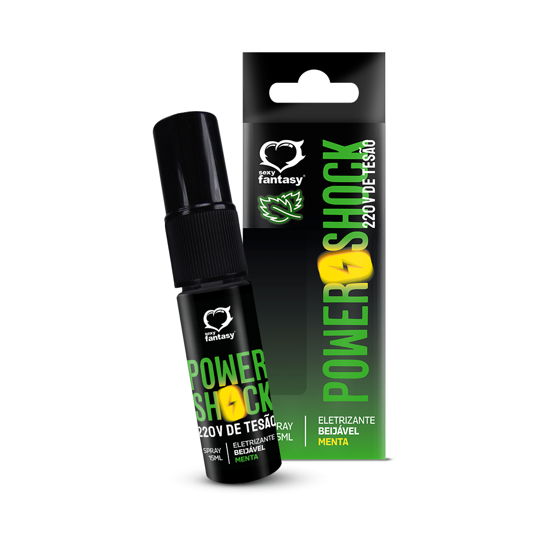 Power Shock 220v de Tesão Spray Beijável Eletrizante Menta
