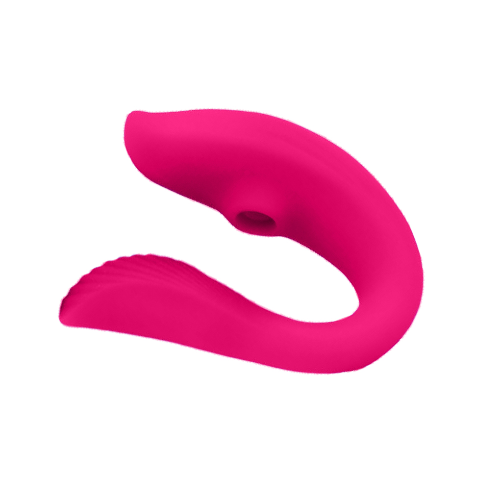 Vibrador de Casal com Sugador de Clitóris Via Aplicativo