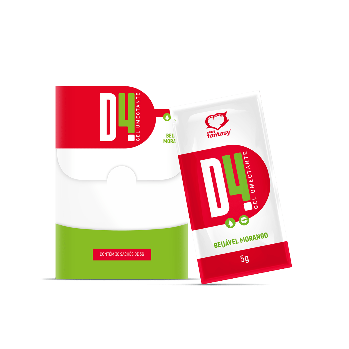 D4 Gel Umectante Lubrificante Morango Sachê