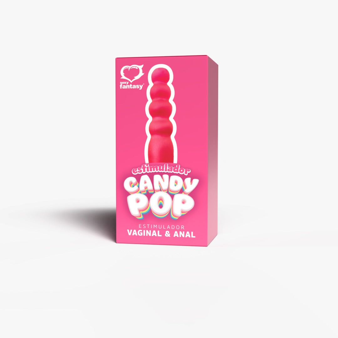 Plug Estimulador Candy Pop Maciço Rosa - 14x2,8cm