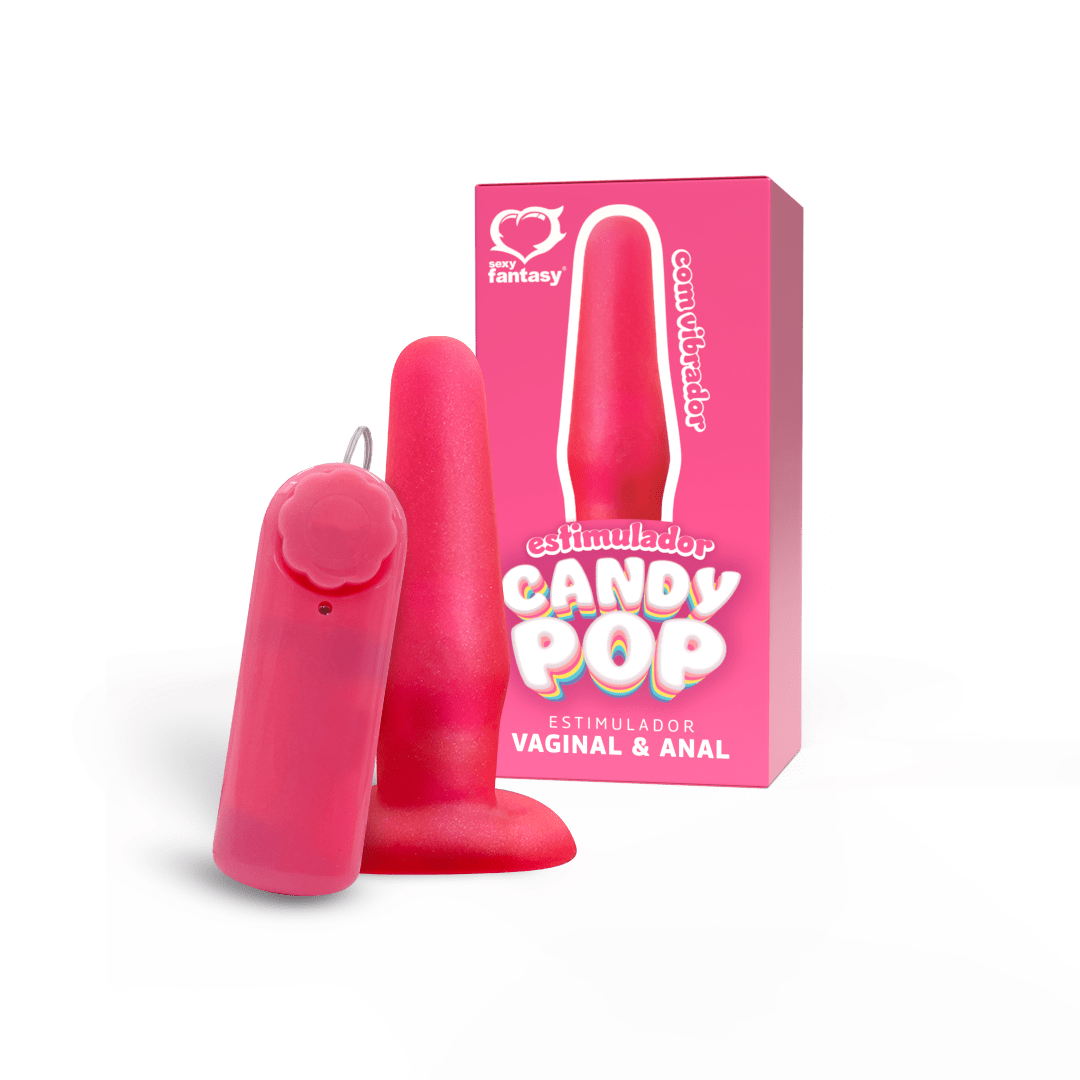 Plug Estimulador Candy Pop com Vibro Bullet - 12,5x3,3cm
