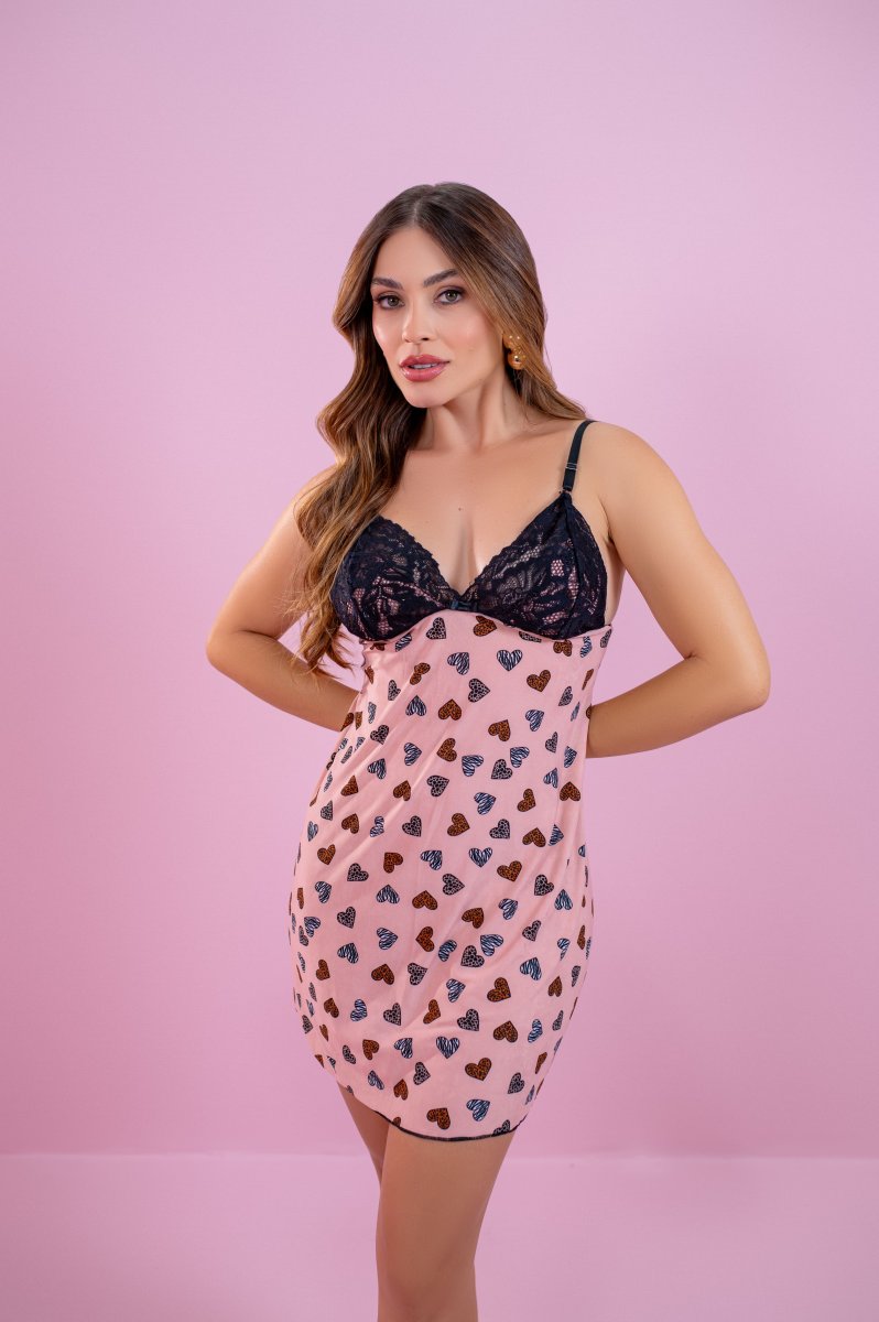 Camisola Estampada com Renda