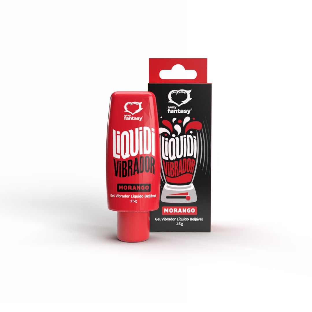 Liquidi Vibrador – Gel Vibrador Líquido Beijável Morango 15g