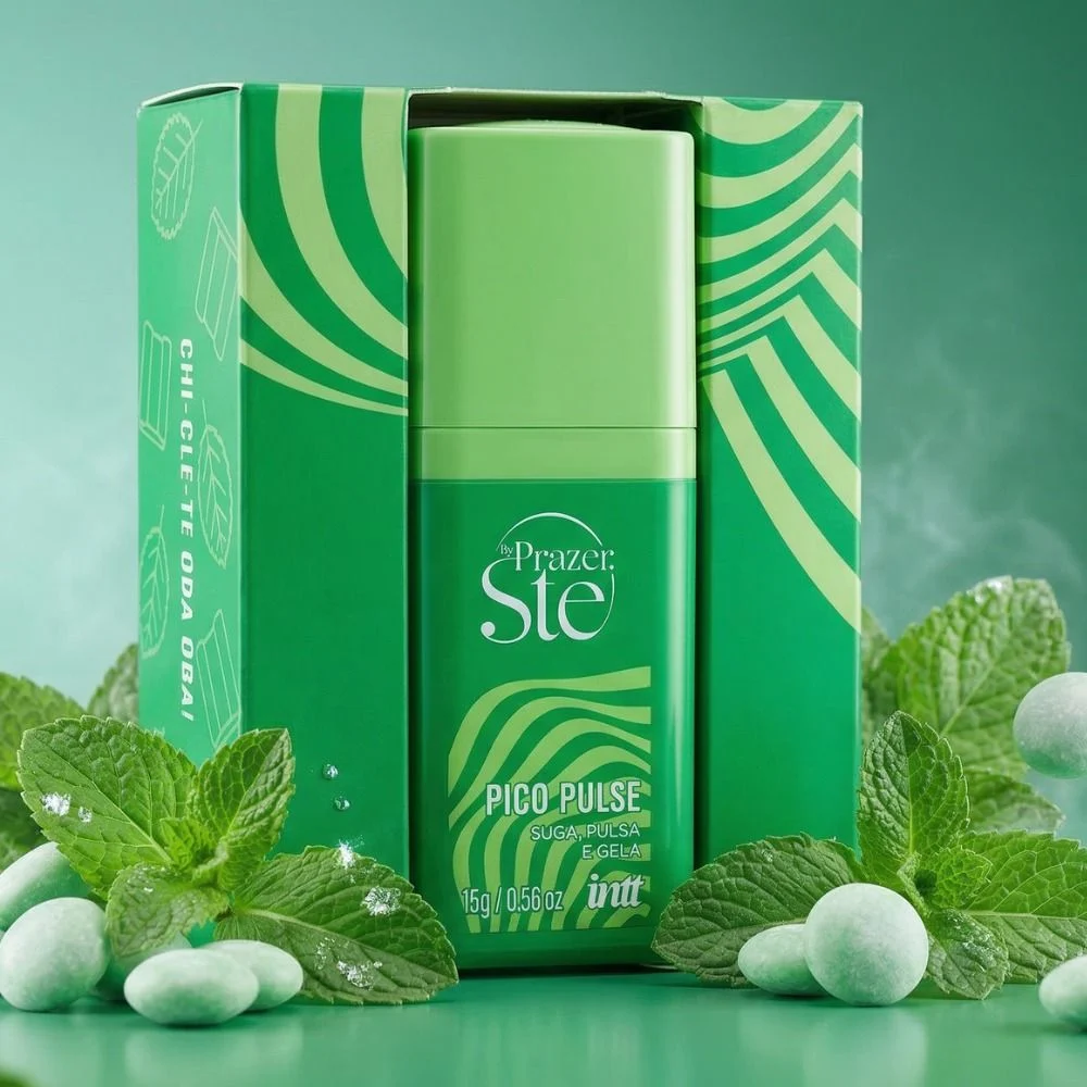 Pico Pulse Chiclete de Menta INTT - Gel Excitante - Pulsa Suga Vibra - Sensação Refrescante - 16g