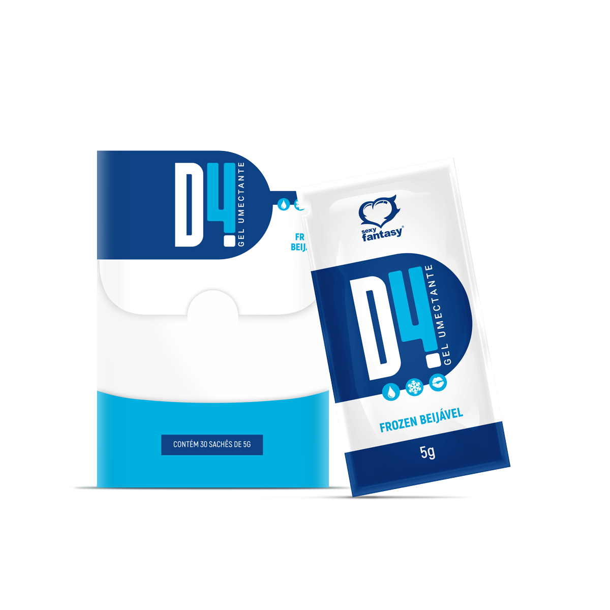 D4 Gel Umectante Lubrificante Frozen Sachê 5g