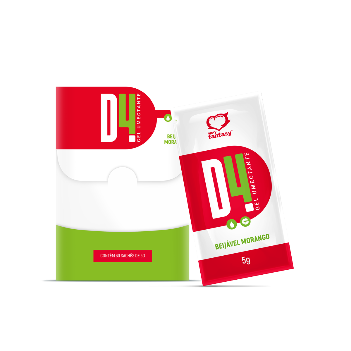 D4 Gel Umectante Lubrificante Morango Sachê
