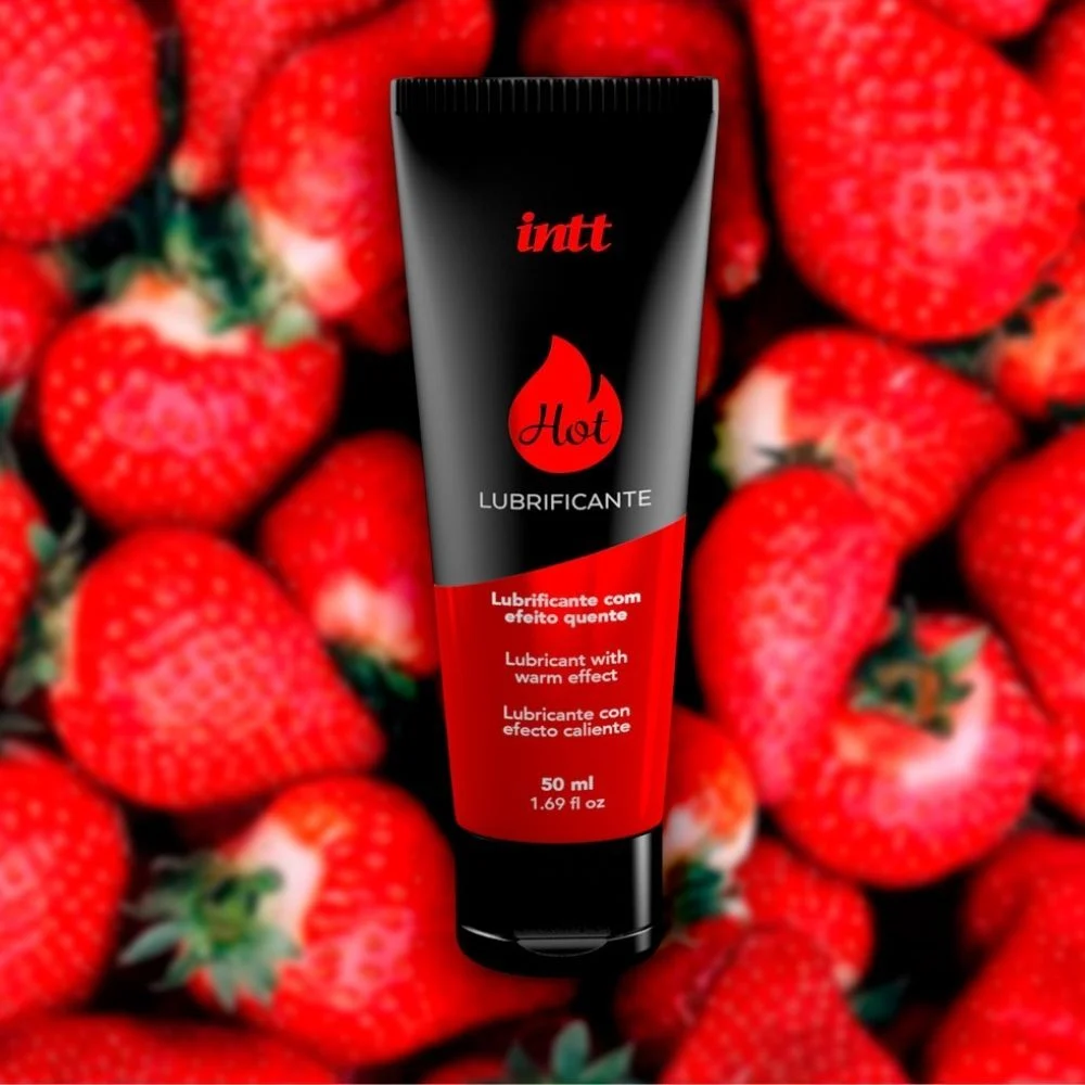 Deslizante corporal hot morango com efeito quente e aroma de morango 50ml