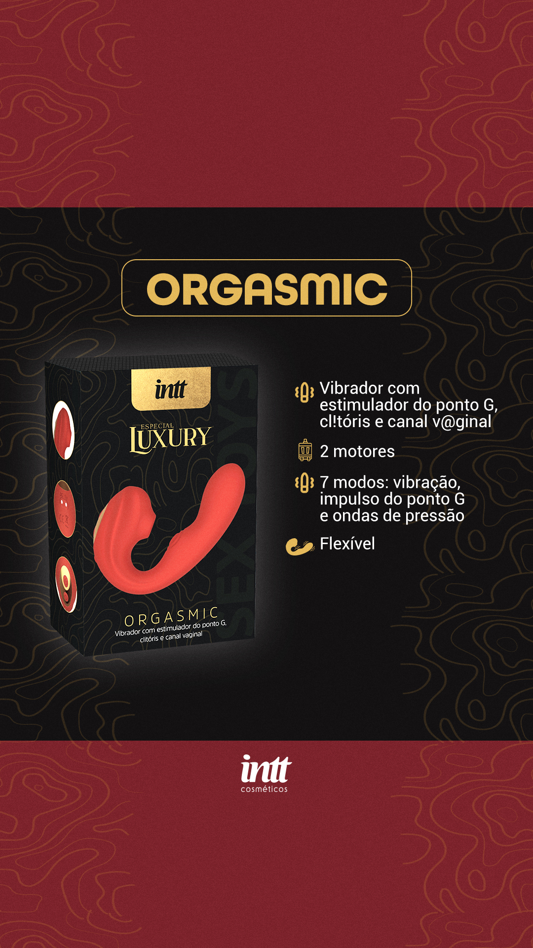 Orgasmic vibrador estimulo clitoriano/vaginal - Vermelho