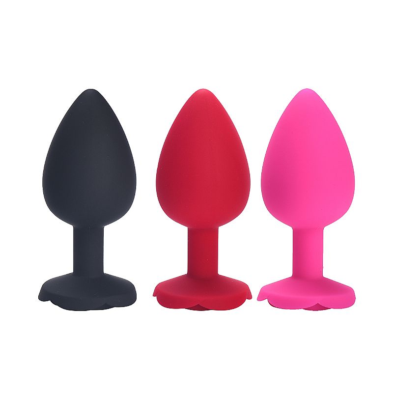 Plug Anal em silicone - Formato de Rosa - Tamanho P - 7,0x2,5 - SI
