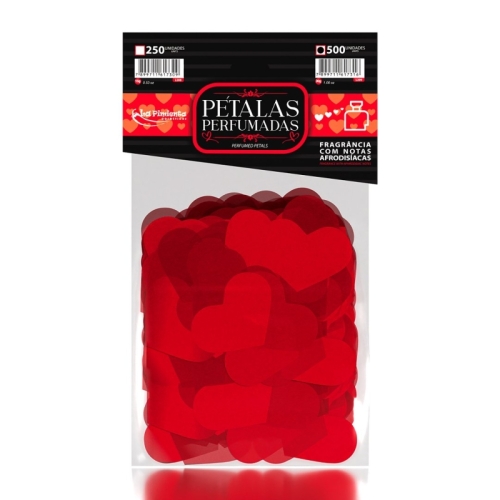 PÉTALAS DECORATIVAS EM FORMATO DE CORAÇÃO COM FRAGRÂNCIA AFRODISÍACA – 250 UNIDADES – 30gPREPARE O AMBIENTE E CURTA O MO