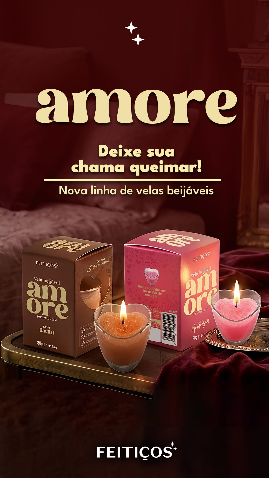 Vela Beijável - Amore - Sabor Momozin 30g
