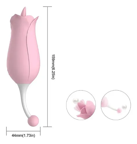 Vibrador Dora com Língua e Formato de Rosa - Dibe