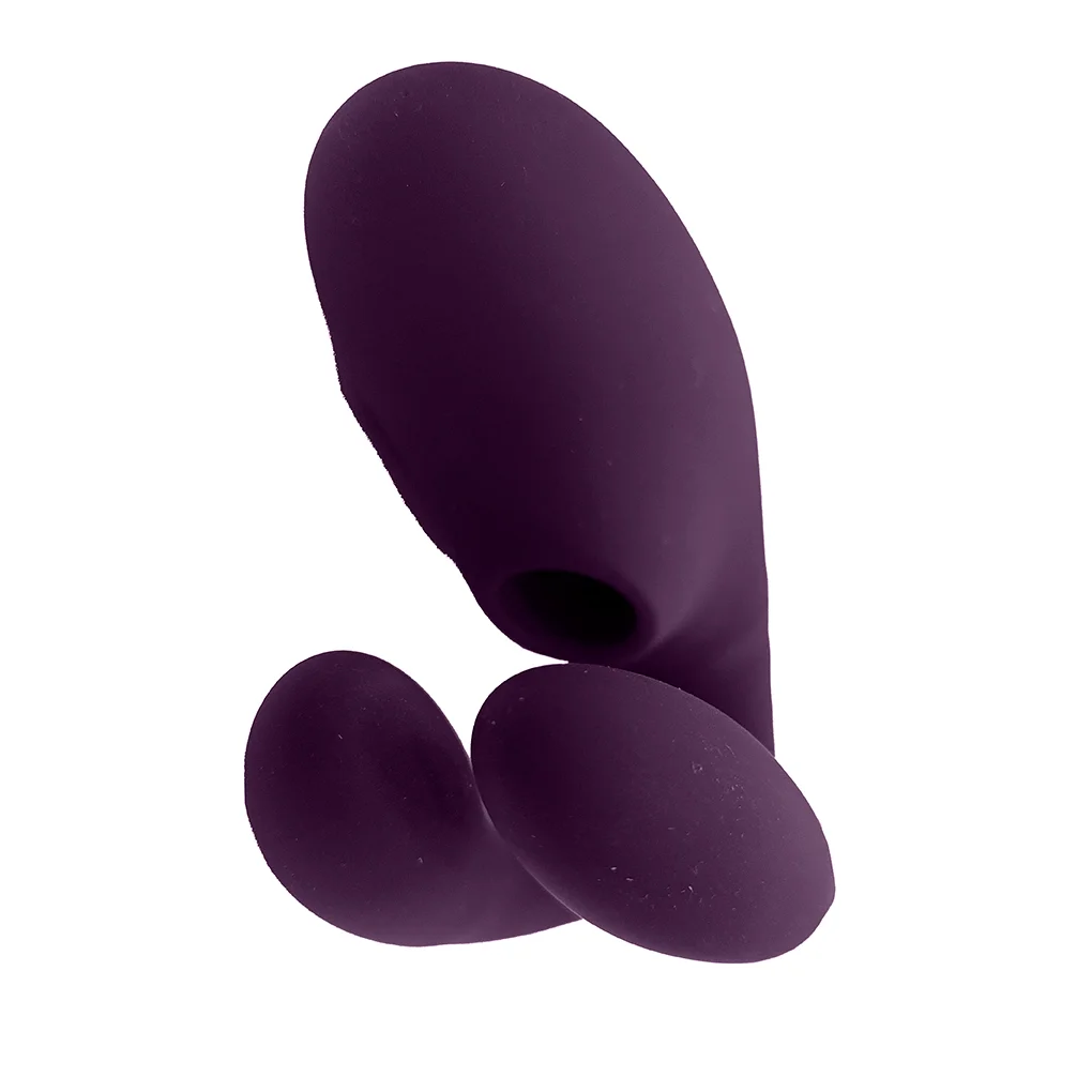 Vibrador de Casal Duplo com Sugador de Clitóris e Controle Remoto