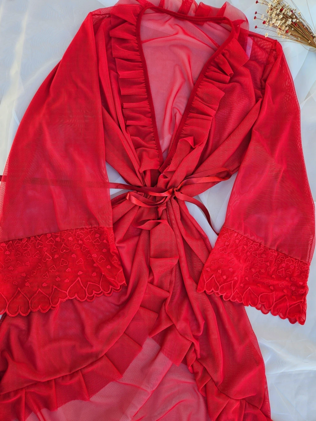 ROBE TULE FINO DOIS AMORES - CORAÇÃO