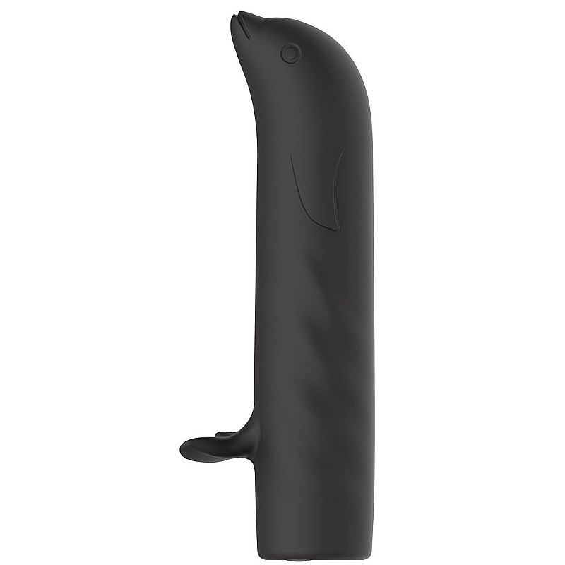 Vibrador de Ponto G - Golfinho Recarregável - Tina - SI: Cor: Preto;