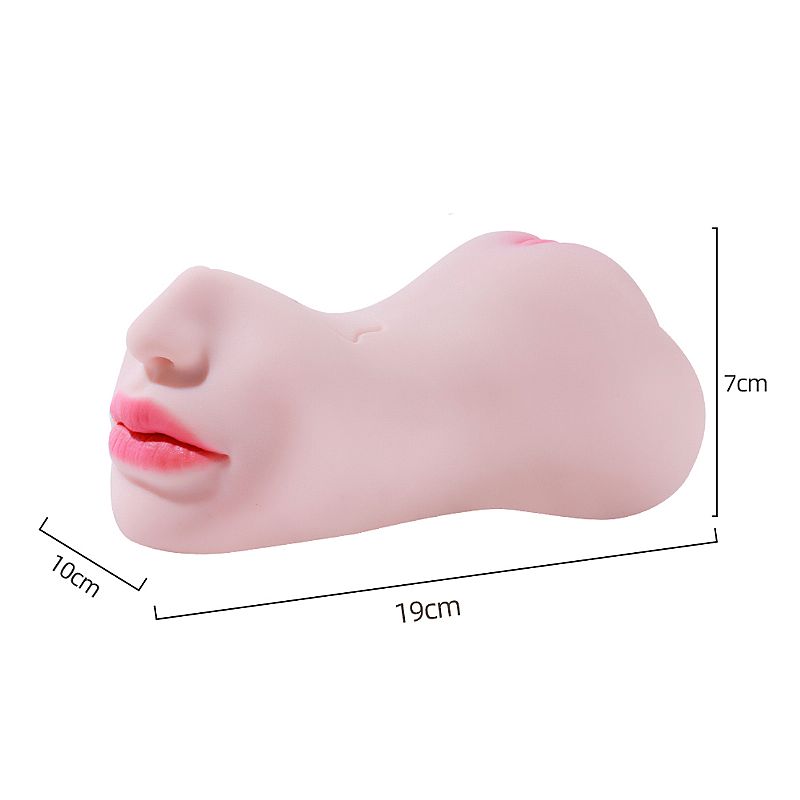 Masturbador Masculino en Forma de Vagina y Ano con Boca - 19.5 x 7.5cm
