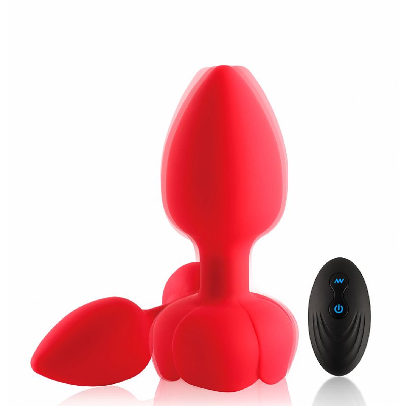Plug anal Led em silicone com vibrador e Controle Remoto - Nellie - SI: Cor: Vermelho;